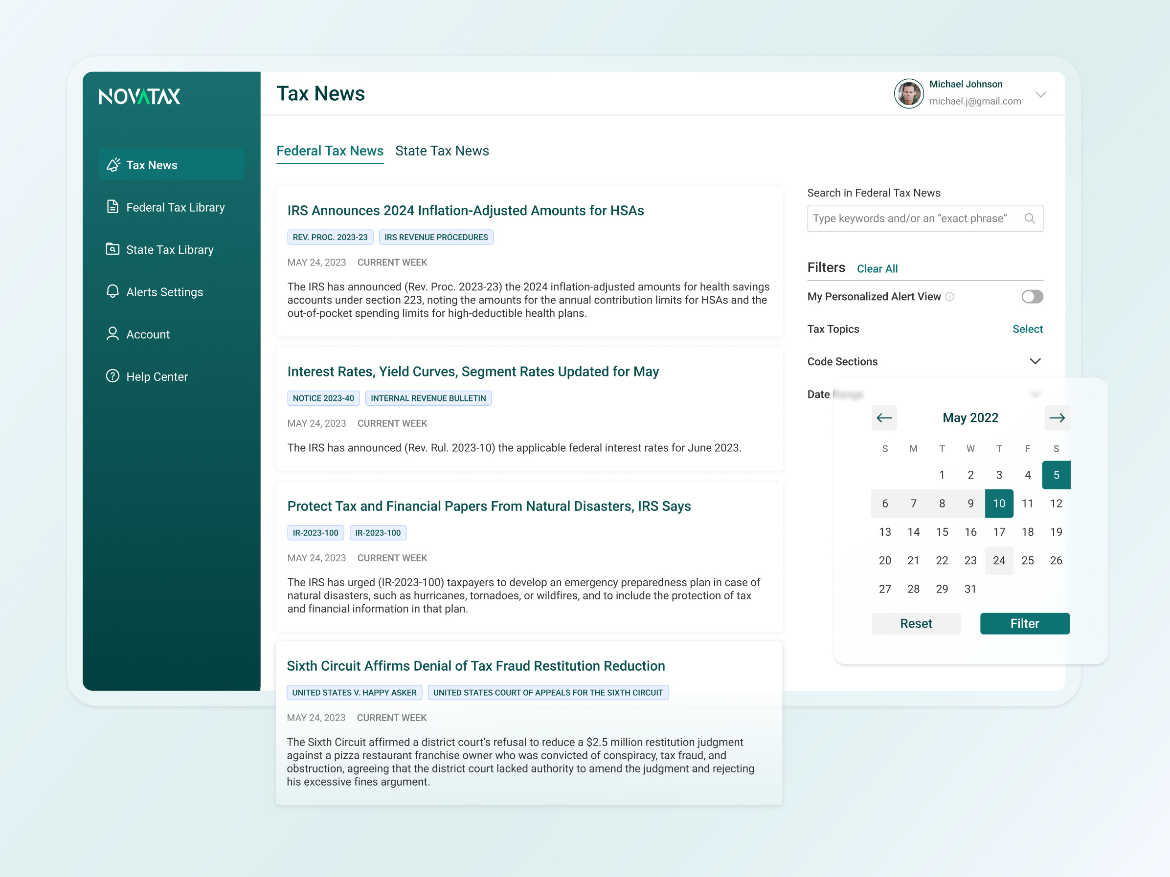 NovaTax - Federal & State Tax Law App