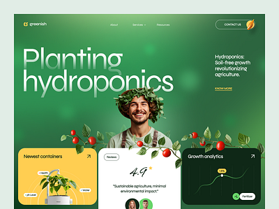 Greenish Website design interface product service startup ui ux web website