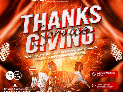 Thanksgiving service 3d chapel church design flyer graphic design logo service thanksgiving typography ui