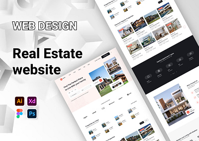 Real Estate website Landing Page app design b2b website beautiful home page branding design graphic design home page property sale website real estate real estate website saas website ui ui design ui ux ui ux designer web design web designer website website design website ui