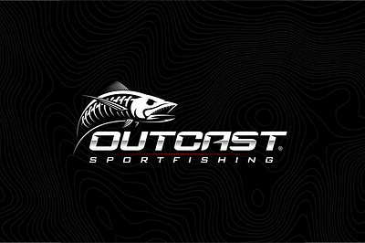 Outcast Sportfishing Logo. design emblem fish fishing fishing logo illustration logo outdoor skeleto vector