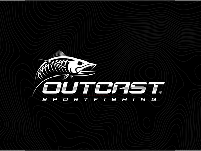 Outcast Sportfishing Logo. design emblem fish fishing fishing logo illustration logo outdoor skeleto vector