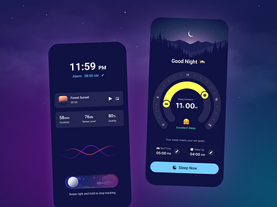 Sleep Tracker - Mobile UI Design app app design branding design graphic design ui ux