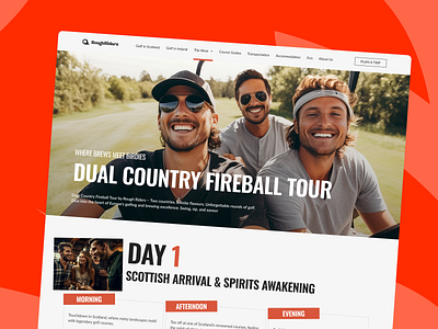Rough Riders Golf Tours website ai branding design golf leisure ui web design website