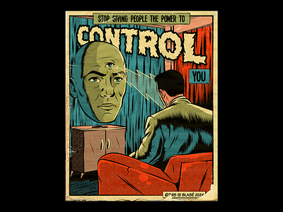 Take control design fantasy illustration motivation psychedelic retro surrealism vector vintage vintage comics