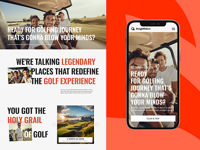 Rough Riders Golf Tours website ai branding graphic design leisure travel ui vacation web website