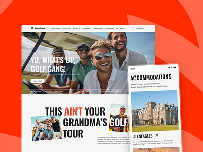 Rough Riders Golf Tours website ai golf leisure travel ui ux web web design website