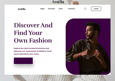 amElia: Ecommerce web design branding graphic design logo ui