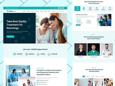 Health landing page D app design beautiful home page branding clinic website design docter website graphic design health website higher health home page ui ui ux