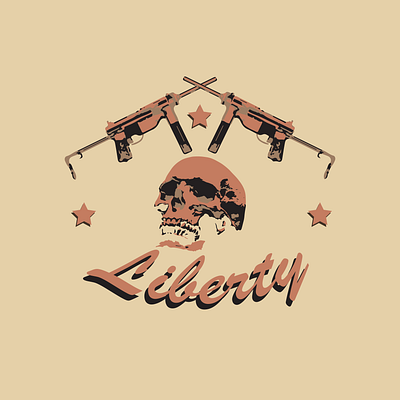 Liberty art brand branding design designlogo graphic design guns illustration logo shirt skull vector veteran vintage war wear