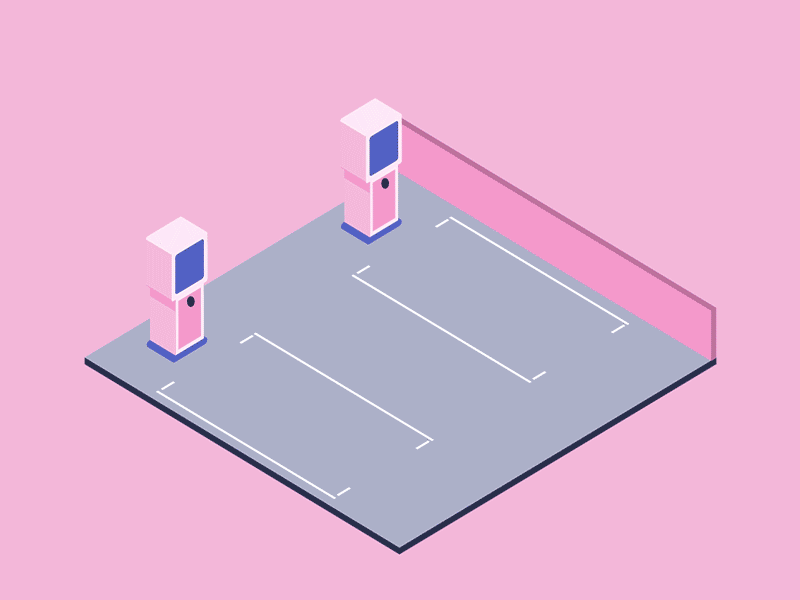Parkit Electric Chargers aftereffects animation cars illustrator isometric minimal parking parkit