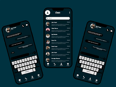 Modern Chat App Mobile UI Design app design appdesign chatapp chatappdesign chatting app cross platform app crossplatform desktop app ios app design messaging app mobile app mobiledesign phonemockup responsive design uiux user experience user interface