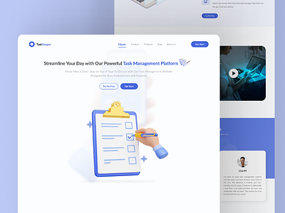 Task management Landing page UI design mangment mangment task task task landing page ui
