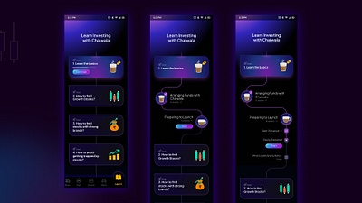 Course - Module - Lesson Flow & Progress design finance fintech illustration navigation productdesign stockmarket ui ux