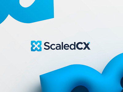 ScaledCX logo design arrow blooming blue brand branding business scaling clean customer experience customer success cx flower identity logo logomark logotype scalability scaledcx scaling
