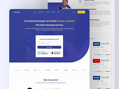 Recharge Landing Page UI UX design landing page design landing page ui design recharge recharge landing page recharge web design recharge web ui design