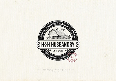 H&H Husbandry Farm barn logo brand identity branding etching farm logo hand drawn identity illustration logo logo design rustic logo vintage vintage logo