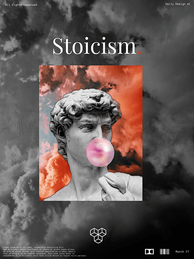 Stoicism Funky Poster illustration poster design typography