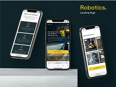 Robotics. Concept Landing Page & Mobile branding concept design figma graphic design landing page logo mobile design photoshop ui ux web design website