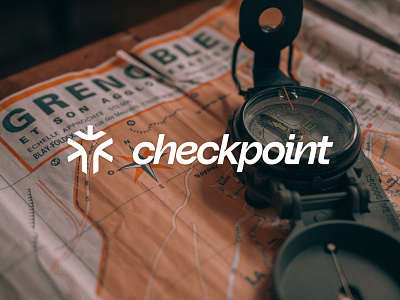 Checkpoint Logo - Orienteering App arrows box branding compass hike logo map minimalism minimalist mountain orienteering ui