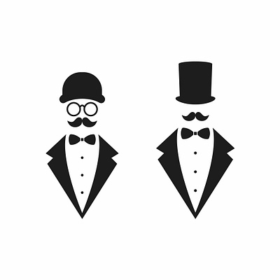 gentlemen in hats and frock coats design graphic design illustration logo