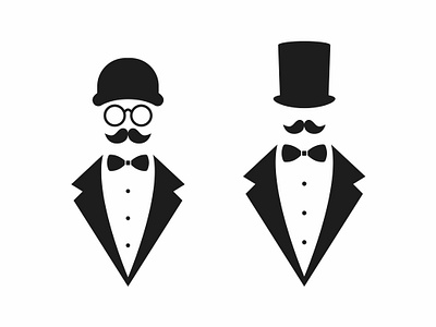 gentlemen in hats and frock coats design graphic design illustration logo