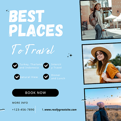 Travel post in Facebook / Instagram business card business post facebook cover facebook post instagram post linked in post logo product banner product post youtube cover youtube post