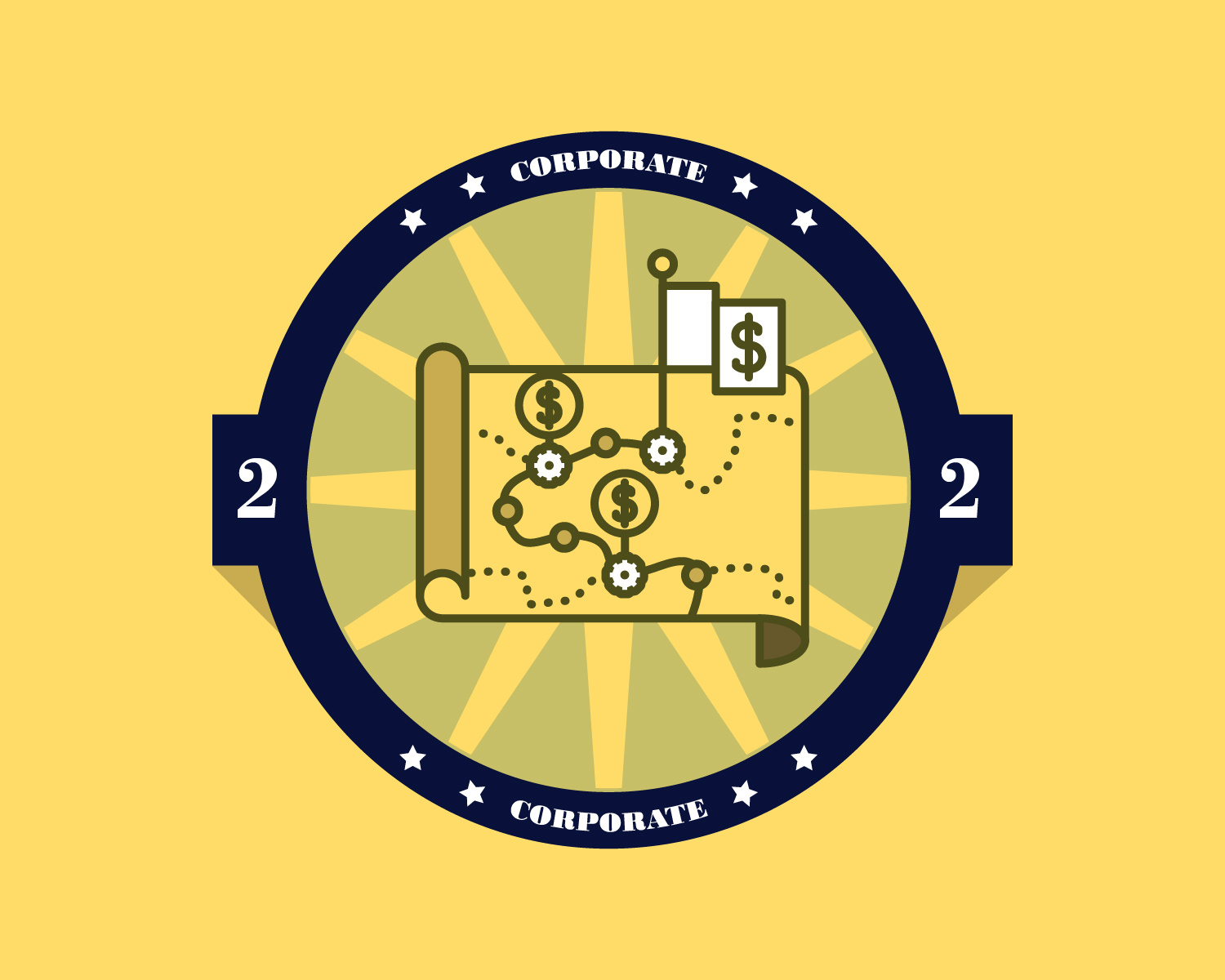 Corporate badge level 2 badge corporate creative process emblem financial flag fundraising icon icon set illustration levels map plan vector