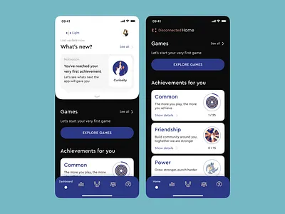 Games Screens for Bownce Sports Tech Startup madebymad