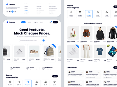 Eleganza E-commerce Modern Website Design app branding design graphic design logo ui ux