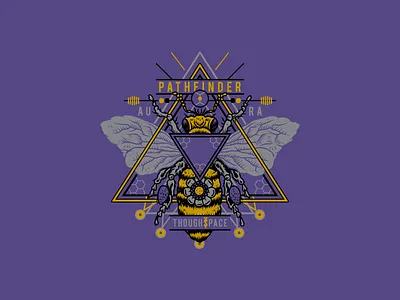 Thought Space Athletics - Pathfinder bee disc golf illustration procreate vector