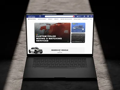 Auto Paint & Auto Body Supply E-Commerce auto body auto parts automotive branding cars ecommerce elementor figma paint trucks ui ux vehicles web design website