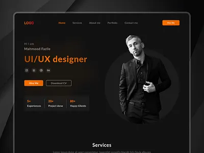 Personal website | Portfolio Landing Page UI Design personal landing page personal ui design personal ui ux design personal website portfolio landing page portfolio ui design portfolio ui ux design