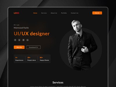 Personal website | Portfolio Landing Page UI Design personal landing page personal ui design personal ui ux design personal website portfolio landing page portfolio ui design portfolio ui ux design