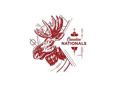Canadian Nationals Disc Golf Stamp illustration moose vector