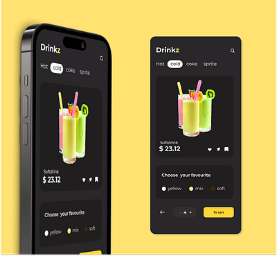 UI DESIGN : DRINKS APP app aesthetics graphic design ui