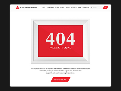 404 Page - Art Museum 404 404 page art creative frame gallery museum page not found painting ui ux web design wordpress
