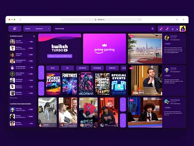 TWITCH BENTO CONCEPT adobe xd app bento design figma game inspiration landing live purple streaming twitch ui ux web web design webdesign website