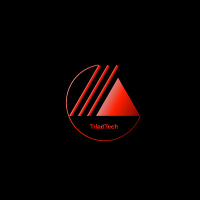 TriadTech black branding company company logo graphic design illustration logo red red black logo tech tech logo triangle triangle logo vector
