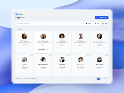 Employee Grid View design employee grid view product design ui ux design
