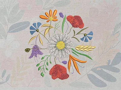 Wreath wildflowers machine embroidery design embroidery embroidery design embroidery digitizer embroidery digitizing embroidery digitizing company flower