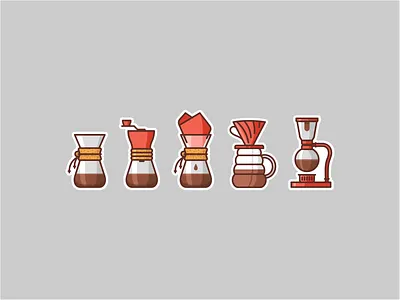 Coffee icons badge branding brewing cafe cafeteria coffee coffee maker cold design drink graphic design hot icon icon set illustration logo retro stickers vector