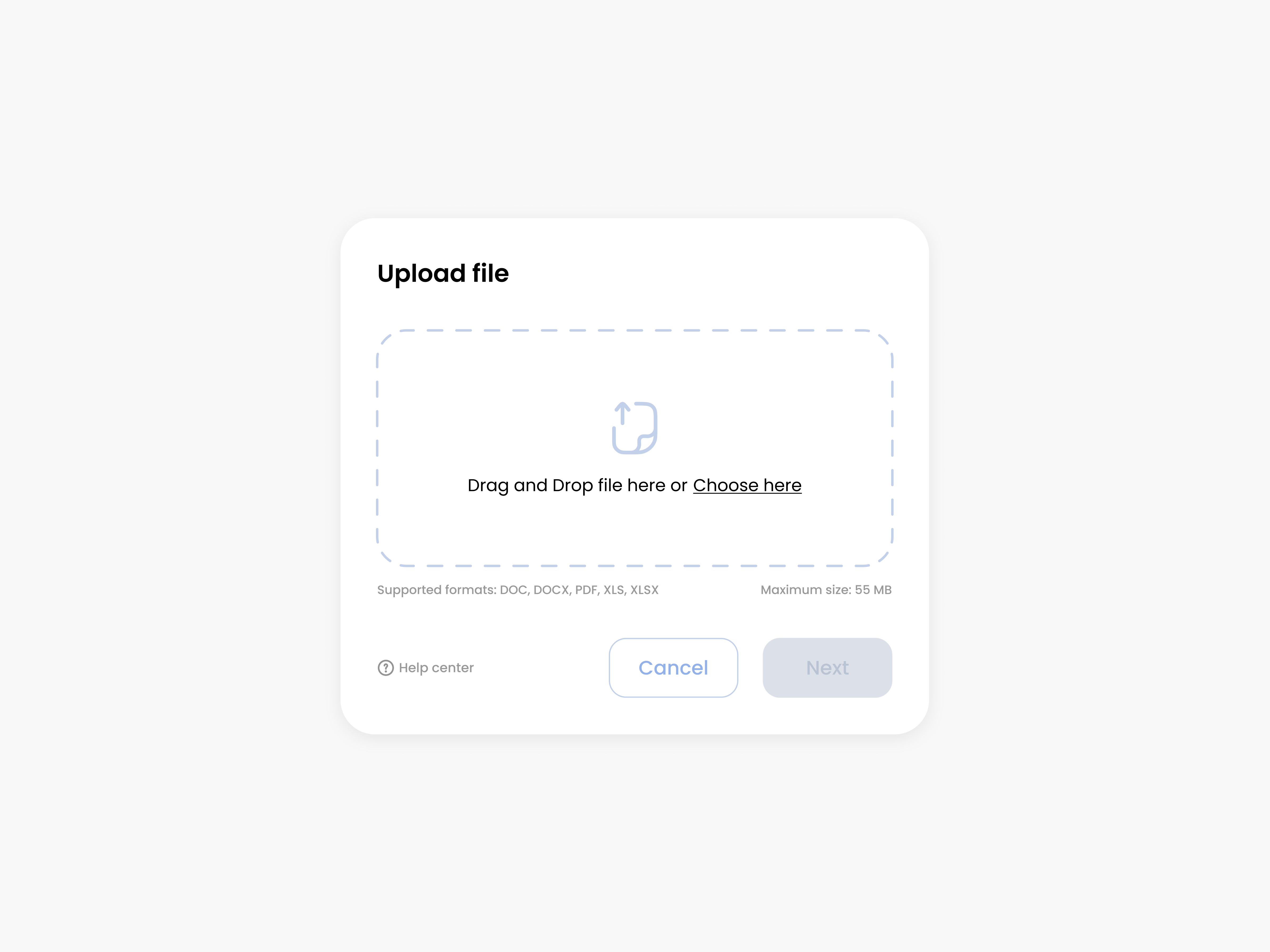Modal window - Upload file by Olena Chekalenko on Dribbble