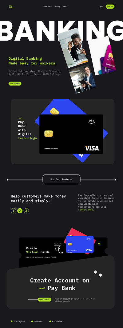 Landing Page Design bankingui bankingwebsite branding designinspiration financedesign fintech graphic design logo ui uiuxdesign userexperience