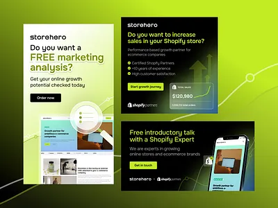 storehero | LinkedIn ads ad ad image ads design banner ad banner ads branding creatives design display ads google ad banner graphic design illustration linkedin shopify