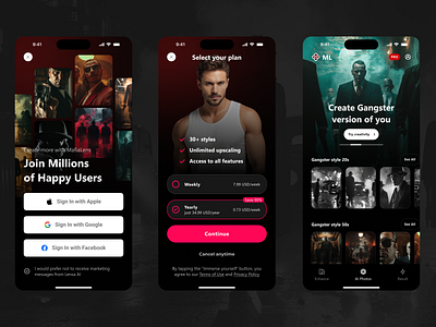 Entertainment app 🍕 app mafia mobile ui