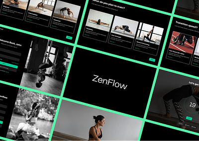 ZenFlow - Yoga App app branding creativity design figma graphic design health app meditation minimal pose practice relaxing app ui ux web website yoga yoga app