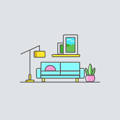 Home graphic design illustration
