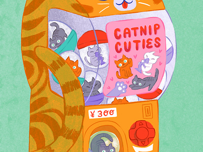 Catnip Cuties Gachapon Machine art artwork digital art digital illustration illustration