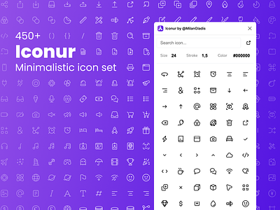 Iconur.com - Minimalistic Line Icon Set figma free icon icons plugin set